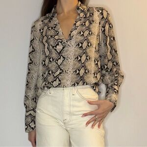 L'AGENCE Snake Print Blouse (small)